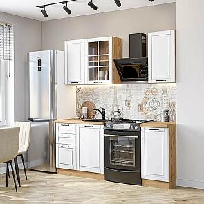 Модульный кухонный гарнитур Дублин-04 Special White/Дуб Вотан 2140x1300x600