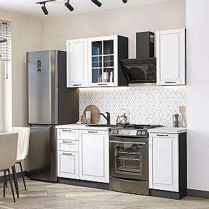 Модульный кухонный гарнитур Дублин-04 Special White/Graphite 2140x1300x600