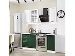 Модульный кухонный гарнитур Дублин-04 Special White, Special Green/Белый 2140x1300x600
