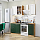 Модульный кухонный гарнитур Дублин-04 Special White, Special Green/Дуб Вотан 2140x1300x600