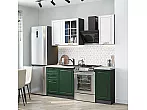Модульный кухонный гарнитур Дублин-04 Special White, Special Green/Graphite 2140x1300x600