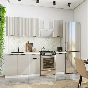 Модульный кухонный гарнитур Евро Лайн-06 Агат/Белый 2140x1600x600