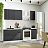 Модульный кухонный гарнитур Евро Лайн-06 Антрацит/Белый 2140x1600x600
