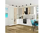 Модульный кухонный гарнитур Евро Лайн-07 Агат, Белый/Белый 2340x2000/3000x600