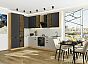 Модульный кухонный гарнитур Евро Лайн-07 Антрацит, Агат/Дуб Вотан 2340x2000/3000x600