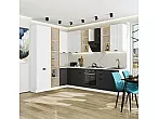 Модульный кухонный гарнитур Евро Лайн-07 Белый, Антрацит/Белый 2340x2000/3000x600