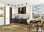 Модульный кухонный гарнитур Евро Лайн-07 Белый, Антрацит/Дуб Вотан 2340x2000/3000x600