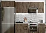 Модульный кухонный гарнитур Флэт-01 Brown Casella Oak 2S/Белый 2140x2600x600