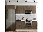 Модульный кухонный гарнитур Флэт-01 Brown Casella Oak 2S/Белый 2140x2600x600