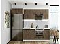 Модульный кухонный гарнитур Флэт-01 Brown Casella Oak 2S/Белый 2140x2600x600