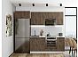 Модульный кухонный гарнитур Флэт-01 Brown Casella Oak 2S/Белый 2140x2600x600