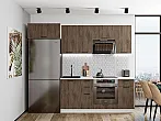 Модульный кухонный гарнитур Флэт-01 Brown Casella Oak 2S/Белый 2140x2600x600