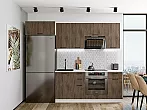 Модульный кухонный гарнитур Флэт-01 Brown Casella Oak 2S/Белый 2140x2600x600
