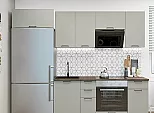 Модульный кухонный гарнитур Флэт-01 Light Grey In 2S/Белый 2140x2600x600