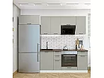 Модульный кухонный гарнитур Флэт-01 Light Grey In 2S/Белый 2140x2600x600