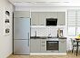 Модульный кухонный гарнитур Флэт-01 Light Grey In 2S/Белый 2140x2600x600