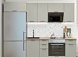 Модульный кухонный гарнитур Флэт-01 Light Grey In 2S/Дуб Вотан 2140x2600x600