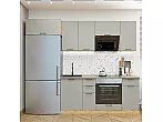 Модульный кухонный гарнитур Флэт-01 Light Grey In 2S/Дуб Вотан 2140x2600x600