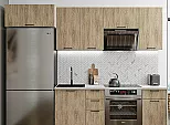 Модульный кухонный гарнитур Флэт-01 Natural Casella Oak 2S/Белый 2140x2600x600