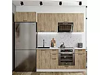 Модульный кухонный гарнитур Флэт-01 Natural Casella Oak 2S/Белый 2140x2600x600