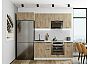 Модульный кухонный гарнитур Флэт-01 Natural Casella Oak 2S/Белый 2140x2600x600