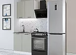Модульный кухонный гарнитур Флэт-03 Light Grey In 2S/Белый 2140x800x600
