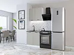 Модульный кухонный гарнитур Флэт-03 Light Grey In 2S/Белый 2140x800x600