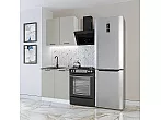 Модульный кухонный гарнитур Флэт-03 Light Grey In 2S/Белый 2140x800x600