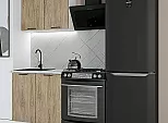Модульный кухонный гарнитур Флэт-03 Natural Casella Oak 2S/Белый 2140x800x600