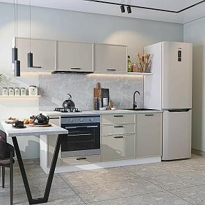 Модульный кухонный гарнитур Фрейм-01 Clay Silk/Белый 1782x2300x600
