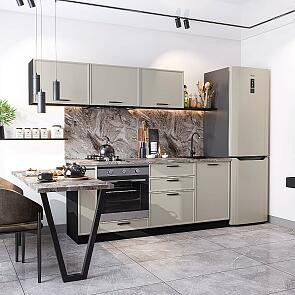 Модульный кухонный гарнитур Фрейм-01 Clay Silk/Graphite 1782x2300x600