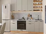 Модульный кухонный гарнитур Фрейм-02 Clay Silk/Дуб Вотан 2340x2200x600