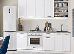 Модульный кухонный гарнитур Фрейм-02 White Silk/Белый 2340x2200x600