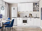 Модульный кухонный гарнитур Фрейм-02 White Silk/Белый 2340x2200x600