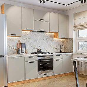 Модульный кухонный гарнитур Фрейм-05 Clay Silk/Дуб Вотан 2340x2400x600