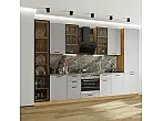 Модульный кухонный гарнитур Фрейм-06 Grey Silk/Дуб Вотан 2340x3400x600