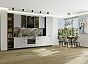 Модульный кухонный гарнитур Фрейм-06 Grey Silk/Graphite 2340x3400x600 Полки стекло