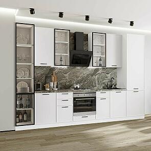 Модульный кухонный гарнитур Фрейм-06 White Silk/Белый 2340x3400x600