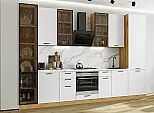 Модульный кухонный гарнитур Фрейм-06 White Silk/Дуб Вотан 2340x3400x600