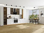 Модульный кухонный гарнитур Фрейм-06 White Silk/Дуб Вотан 2340x3400x600