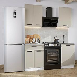 Модульный кухонный гарнитур Фрейм-07 Clay Silk/Белый 2140x1100x600