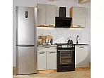 Модульный кухонный гарнитур Фрейм-07 Clay Silk/Дуб Вотан 2140x1100x600
