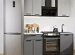 Модульный кухонный гарнитур Фрейм-07 Grey Silk, Stormy Silk/Дуб Вотан 2140x1100x600