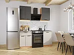 Модульный кухонный гарнитур Фрейм-07 Stormy Silk, Cream Silk/Дуб Вотан 2140x1100x600