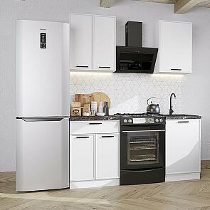 Модульный кухонный гарнитур Фрейм-07 White Silk/Белый 2140x1100x600