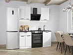Модульный кухонный гарнитур Фрейм-07 White Silk/Белый 2140x1100x600