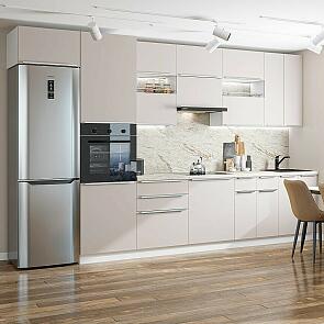 Модульный кухонный гарнитур Фьюжн-01 Clay Silk/Белый 2340x3600x600