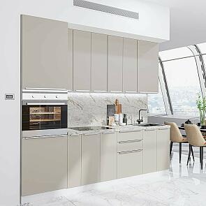 Модульный кухонный гарнитур Фьюжн-03 Clay Silk/Белый 2340x2600x600