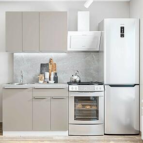 Модульный кухонный гарнитур Фьюжн-05 Clay Silk/Белый 2140x1100x600