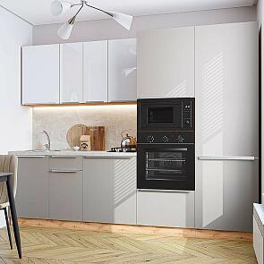 Модульный кухонный гарнитур Фьюжн-07 Angel, Clay Silk/Дуб Вотан 2140x2700x600